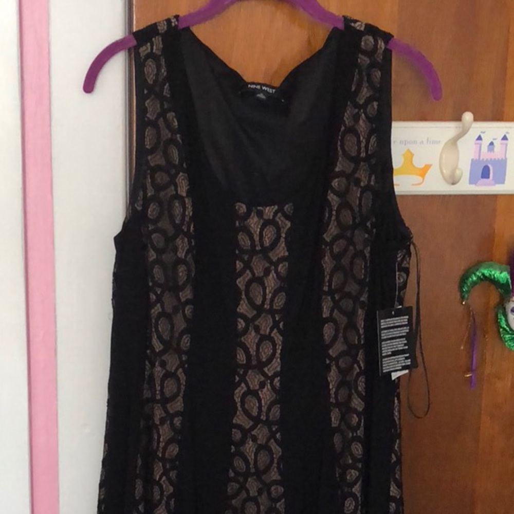 Nine West size 14 black with lace dress